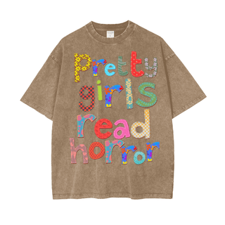 Pretty Girls Read Horror Shirt in Oversized Style - Bookish Shirts