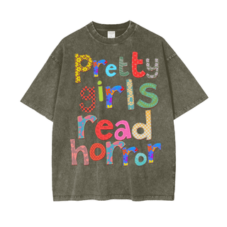 Pretty Girls Read Horror Shirt in Oversized Style - Bookish Shirts