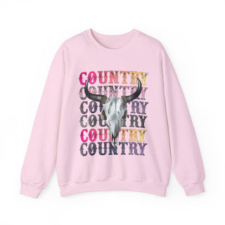 Country Sweatshirt With Bull Skull for Women