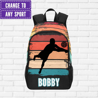 a backpack with a picture of a basketball player on it