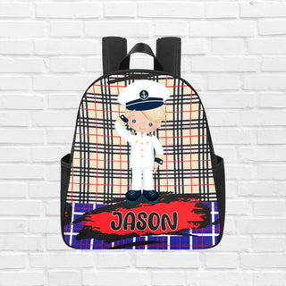 a backpack with a picture of a sailor on it