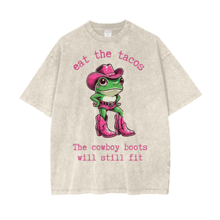 Eat The Tacos Cowgirl Shirt With Frogs On