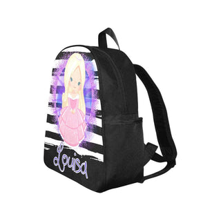 a backpack with a picture of a girl on it