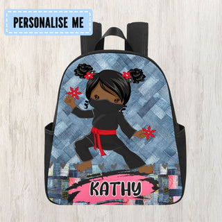 a backpack with a picture of a girl on it