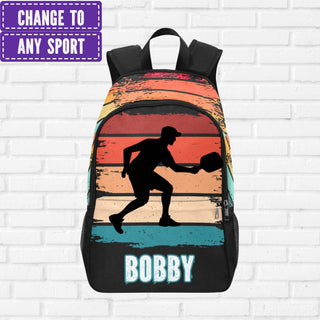 a backpack with a basketball player on it