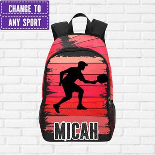 a backpack with a picture of a basketball player on it