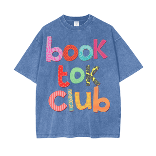 BookTok Club Shirt - Bookish Shirts for Women In Oversized Acid Wash Style