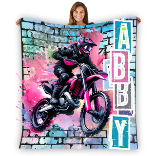 Custom Dirt Biker Blankets for GIrls