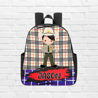 a backpack with a picture of a person on it