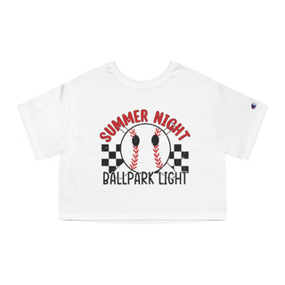 Summer Night Ballpark Light Baseball Cropped TShirt