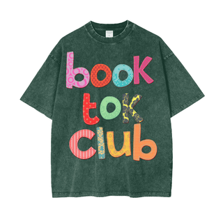 Booktok Club  Shirts for Women In Oversized Acid Wash Style