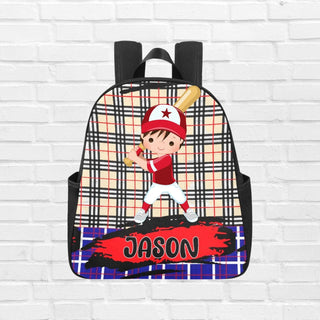 a backpack with a picture of a baseball player on it