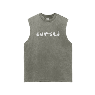 Cursed Acid Wash Oversized Tank Top