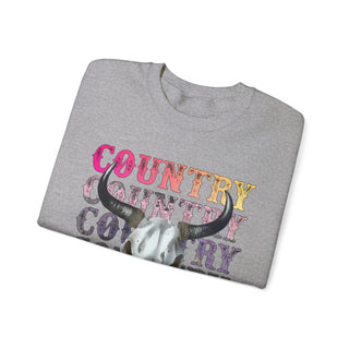 Country Sweatshirt With Bull Skull for Women