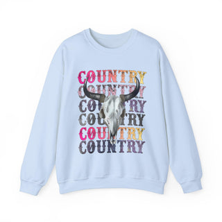 Country Sweatshirt With Bull Skull for Women