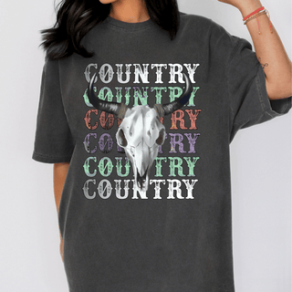 Country Music Shirts With Bull Skull