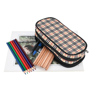 a set of pencils and a pencil case