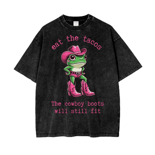 Eat The Tacos Cowgirl Shirt With Frogs On