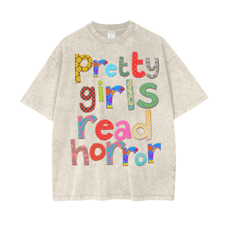 Pretty Girls Read Horror Shirt in Oversized Style - Bookish Shirts