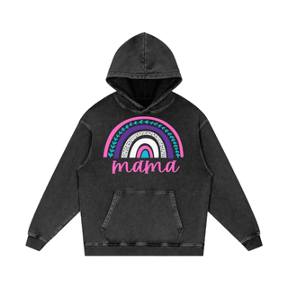 a black hoodie with a rainbow and the word mama on it