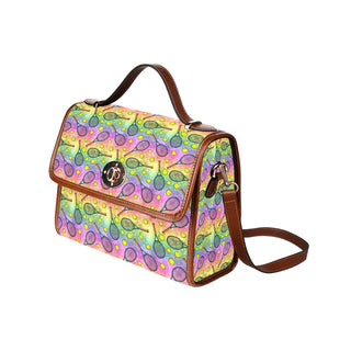 Pink And Purple Tennis Print Satchel Bag