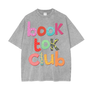 Booktok Club  Shirts for Women In Oversized Acid Wash Style