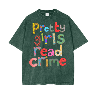 Pretty Girls Read Crime Shirt in Oversized Style - Bookish Shirts