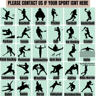 a poster showing different types of sports players