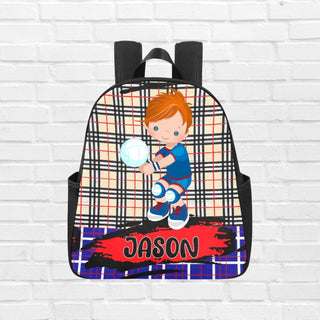 a backpack with a picture of a boy on it