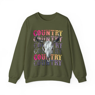 Country Sweatshirt With Bull Skull for Women