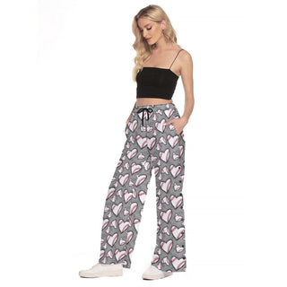 Baseball Wide Leg Trouser Pants With Side Split