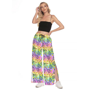 Tennis Wide Leg Trouser Pants With Side Split