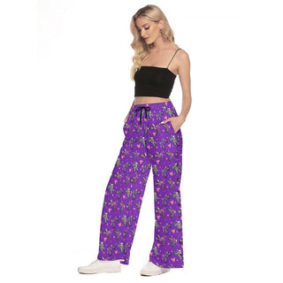 Dirtbike Wide Leg Trouser Pants With Side Split