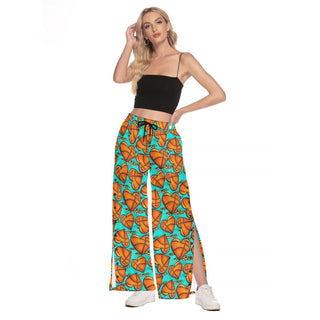 Basketball Wide Leg Trouser Pants With Side Split