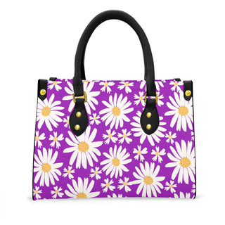 Bright Purple Daisy Print Handbag