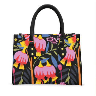 Abstract Floral Print Handbag