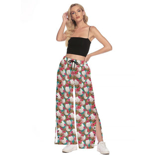 Volleyball Wide Leg Trouser Pants With Side Split