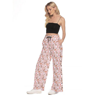 Baseball Wide Leg Trouser Pants With Side Split