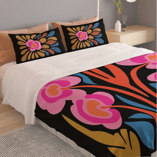 Abstract Floral Duvet And Pillowcase Set