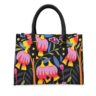 Abstract Floral Print Handbag