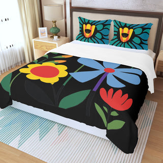 Abstract Flowers Duvet And Pillowcase Set