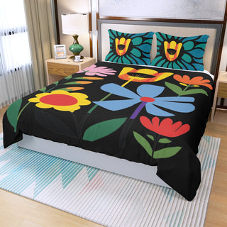 Abstract Flowers Duvet And Pillowcase Set