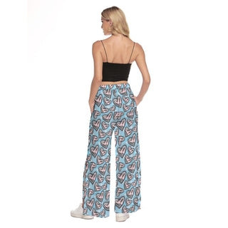 Ice Skating Wide Leg Trouser Pants With Side Split