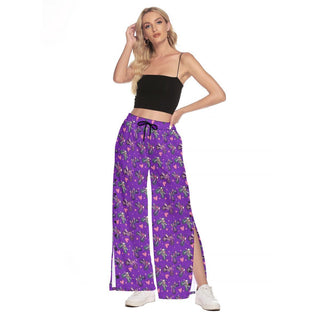 Dirtbike Wide Leg Trouser Pants With Side Split