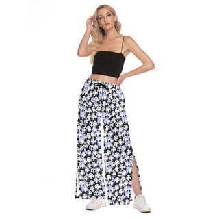 Soccer Wide Leg Trouser Pants With Side Split