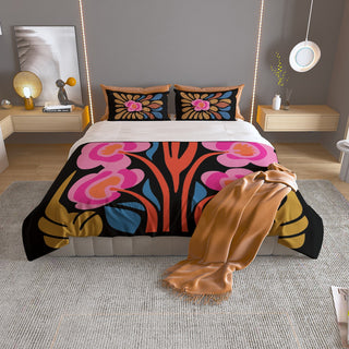 Abstract Floral Duvet And Pillowcase Set