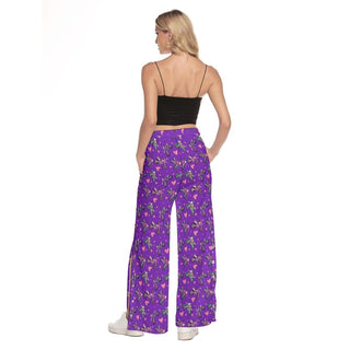 Dirtbike Wide Leg Trouser Pants With Side Split