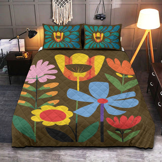 Abstract Flowers Quilt And Quilt Sets