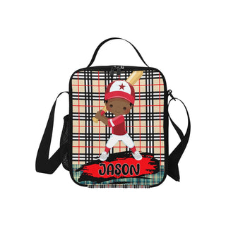 a bag with a picture of a baseball player on it