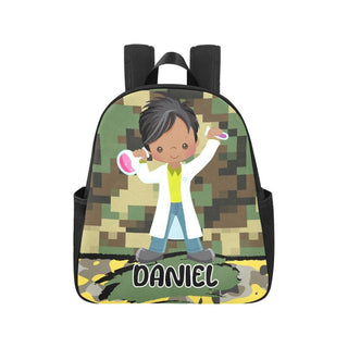 a backpack with a picture of a boy on it